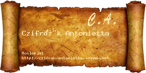 Czifrák Antonietta névjegykártya